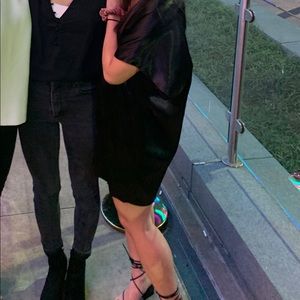 Silk black mini dress